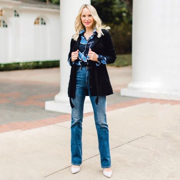 CAbi #6174 Women's Black Notched Lapel Collar Jackie Cardigan Sweater‎ Size L - Picture 3 of 12